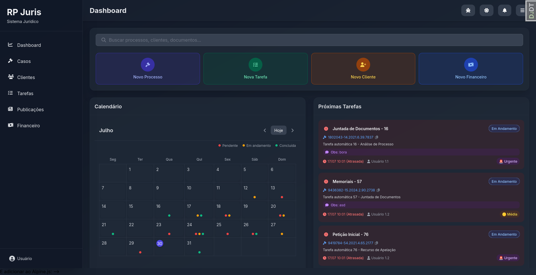 RP Juris Dashboard